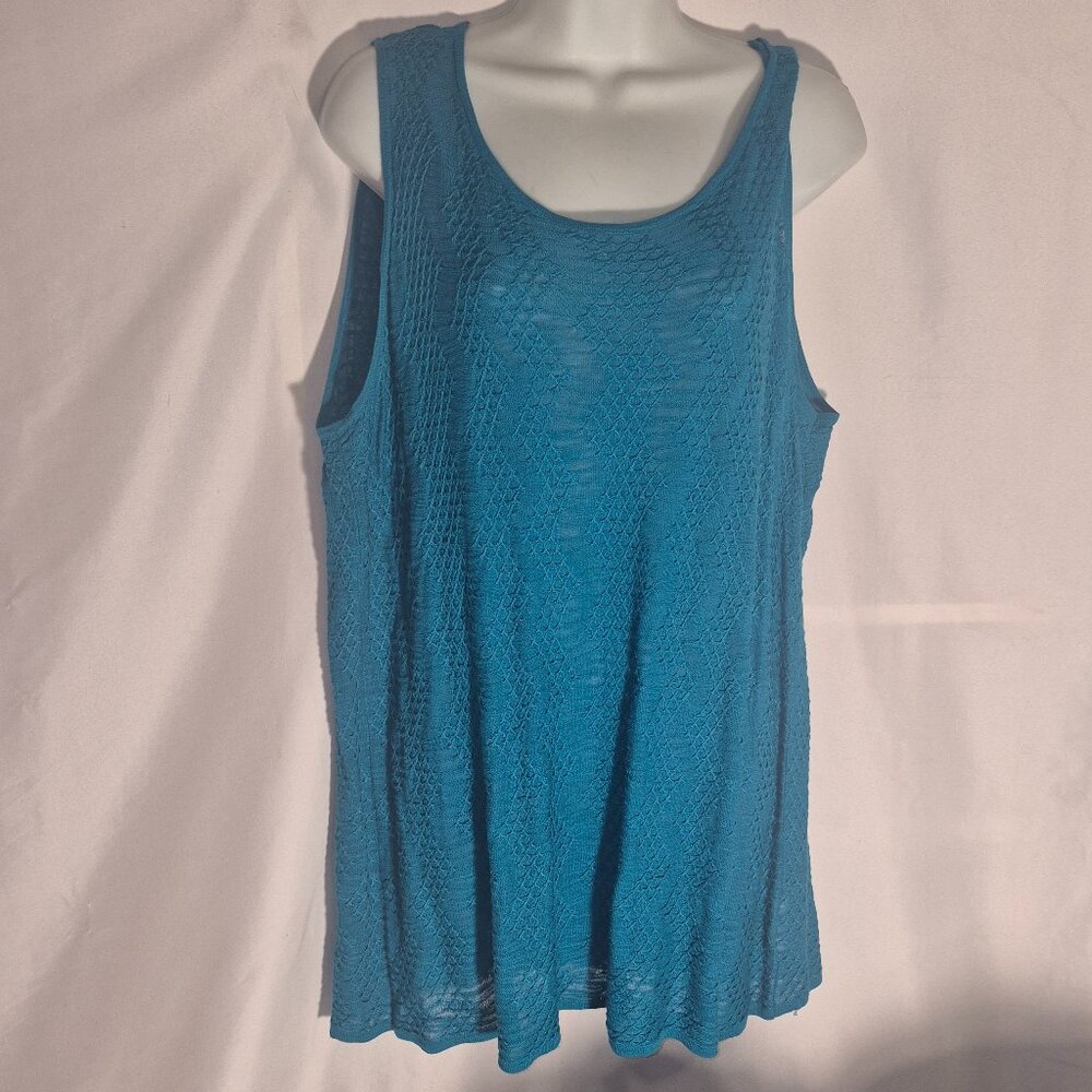JONES OF NEW YORK sleeveless long top, Turquoise in size 2XL